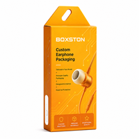 Boîte en carton personnalisée avec languette de suspension pour fenêtre, avec logo OEM, pour emballage d'écouteurs, boîte de vente au détail d'électronique pour écouteurs filaires/casques