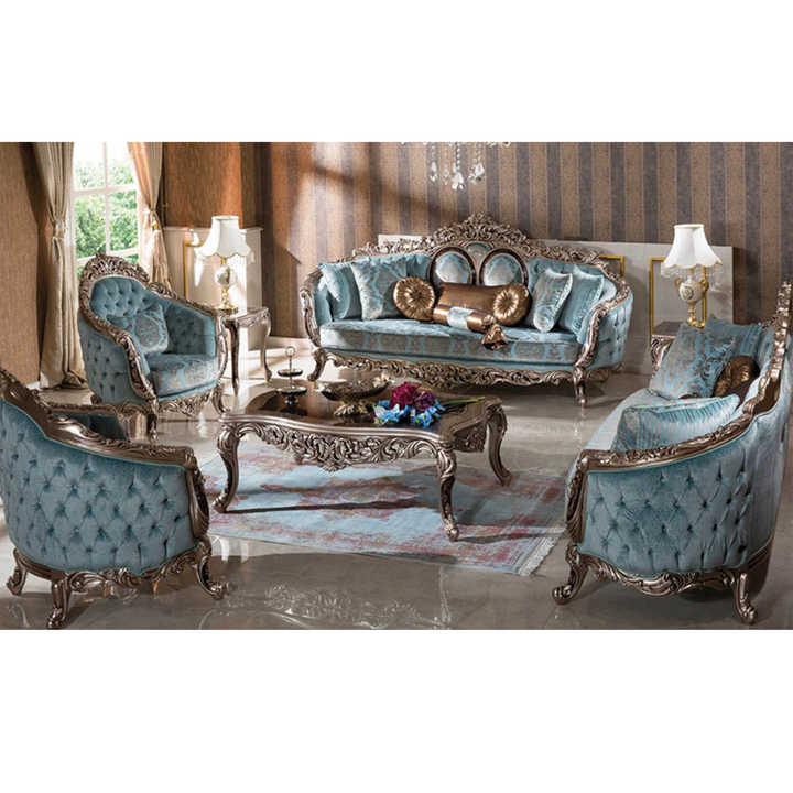 European Style Sofa Living Room Furniture Fabric Sofa Set Modern Sofa ...