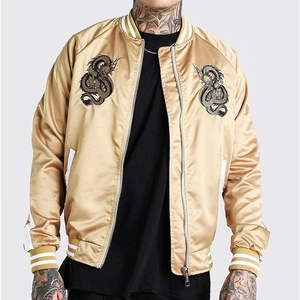 Chaqueta Universitaria de Satén de Alta Calidad para Hombre 2025, Nuevo Diseño de Moda, Impermeable, con Bordado y Parches, Talla Grande, Estilo Bomber - Product Image 1