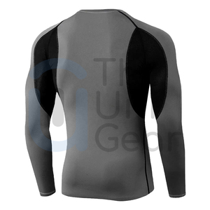Haute qualité hommes Sport Compression chemise personnalisé serré t-shirt pour Fitness Gym nouvelles couleurs unies respirant Rash Guard pour - Product Image 5
