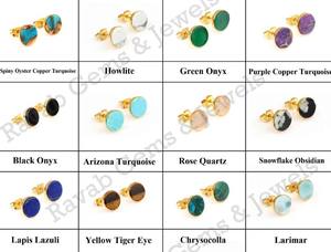 8x12mm Mohave Spiny Oyster Cuivre Turquoise Teardrop Boucle D'oreille Véritable Argent 925 Or 18K Fine Bijoux Natifs pour Cadeau - Product Image 5