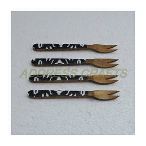 Ensemble de fourchettes à dîner en acier inoxydable de luxe écologiques et durables, manche créatif, couverts multifonctions, fourchette à fruits - Product Image 6