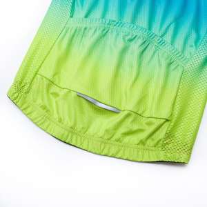 Ensemble de maillot de cyclisme ultra respirant à effet dégradé avec short rembourré pour les sorties VTT estivales – Kit de cyclisme - Product Image 5