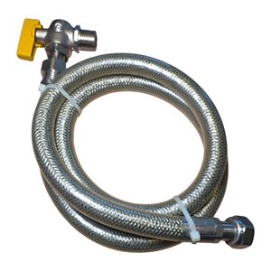 Kit de tuyau de gaz flexible sans soudure, série 300, acier inoxydable, finition 2B, soupape de sécurité certifiée EN 14800 pour chaudière de cuisine GPL - Product Image 4