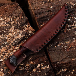 Couteau Viking en acier à haute teneur en carbone fait à la main de vente chaude avec gaine en cuir pour couteau de chasse médiéval Camping OEM ODM pris en charge - Product Image 6