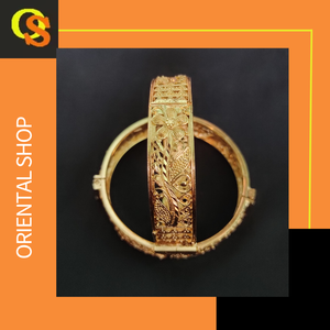 Brazaletes súper vendidos con brazaletes de aspecto moderno de forma redonda chapada en oro de 22CT a la venta por exportadores indios - Product Image 5