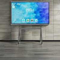 Tableau blanc interactif intelligent multi-utilisateurs tactile capacitif 4K de 65 pouces, tableau intelligent, écran plat interactif pour salle de classe et réunion