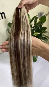 Extensiones de Cabello Remy vietnamita, mechones de cabello humano con doble trama de doble estiramiento y cutícula Virgen sin procesar, 12A, muestra gratis - Product Image 5