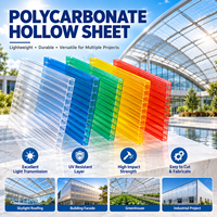 Panneau de toiture en polycarbonate alvéolaire haute transparence à quatre parois, disponible sur mesure pour les projets architecturaux