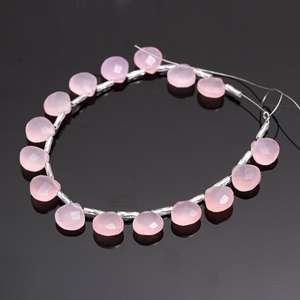 ลูกปัดหินคาลซิโดนีสีชมพูกุหลาบธรรมชาติแท้จาก100% ที่กำลังเป็นที่นิยมเพชรพลอยบริโอเลตต์รูปหัวใจสำหรับเครื่องประดับฤดูร้อน - Product Image 2