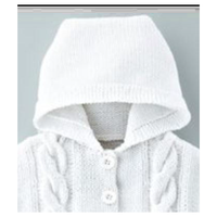 Poncho à capuche en tricot torsadé pour fille, en laine/nylon, fermeture boutonnée, ouverture au col, taille 12GG, en stock, délai d'échantillon de 7 jours, non applicable
