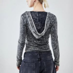 Sudadera Extra Grande para Mujer con Lavado Ácido, Nueva Llegada, con Cordón, Ajuste Holgado, Antibolitas, Transpirable, para Venta en Línea - Product Image 3