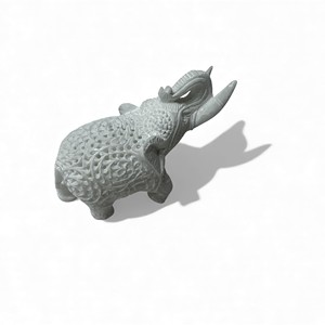 Statue d'éléphant en marbre blanc, art filigrané, sculpture Feng Shui faite à la main, articles de décoration pour la maison - Product Image 3