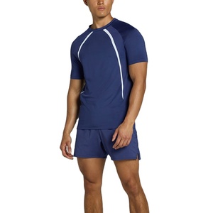 T-shirt de sport pour homme, coupe ajustée, extensible 4 directions, séchage rapide, tailles personnalisées, vente chaude, fabrication OEM ODM - Product Image 3