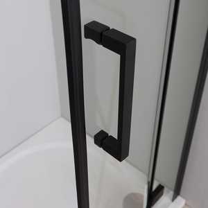 Mampara de Ducha de Esquina de 80x80 con Vidrio Lion de 6mm Negro Mate Sin Perfiles - Product Image 6