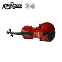 Violon artisanal 4/4 pleine taille pour débutant avec dos en érable flammé européen, étui rigide et archet, finition bois naturel brillant, ensemble étudiant