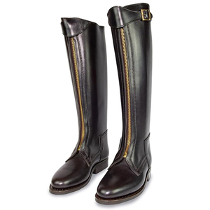 Equitación ecuestre Botas largas con cremallera Polo Hombres Equitación Botas altas de cuero real Marrón con cordones Botas largas hasta la rodilla para montar - Product Image 6