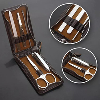 Kit de Cuidado de Uñas Profesional de Alta Calidad, Estuche de Herramientas de Acero al Carbono Clásico, Set de Manicura y Pedicura 4 en 1 para Hombres y Mujeres