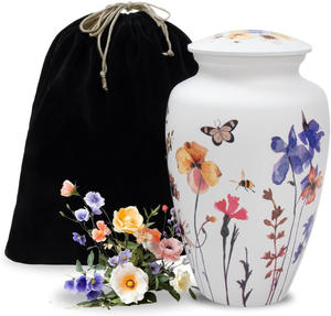 Urnes de crémation en aluminium en gros de haute qualité pour les cendres humaines urnes de crémation gravées par aile en métal personnalisées pour les cendres adultes - Product Image 2