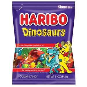 Sakızlı dinozorlar Gummi şeker 5 ons çanta (12 paket)