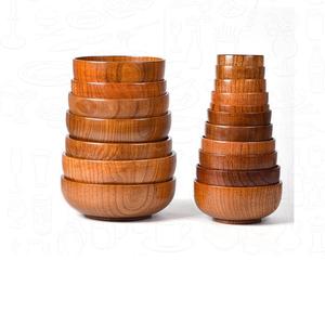 Juego de cuencos de madera para servir comida de Hotel, forma Circular marrón de calidad Premium, Ideal para comer y servir elegantes - Product Image 5