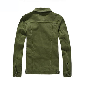 Blouson en jean confortable et de haute qualité pour homme, col montant, coupe-vent, personnalisable, respirant, avec logo frontal, style urbain - Product Image 2