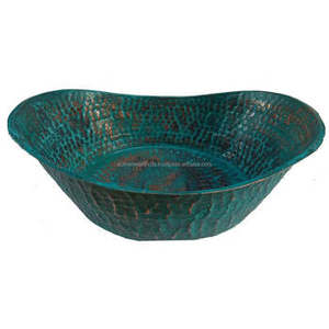 High Quality <b>Blue</b> Hammered Fruit Mixing Serving <b>Bowl</b> Custom Shape Size Wholesale Wedding Events Food Serving <b>Bowl</b> For Serving - Product Image 4