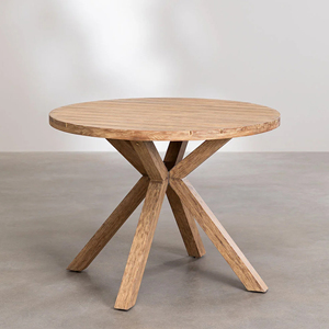 Juego De Jardín De Mesa De Comedor Redonda Con 6 Sillas Color Negro Cuerda-Chan - Product Image 2