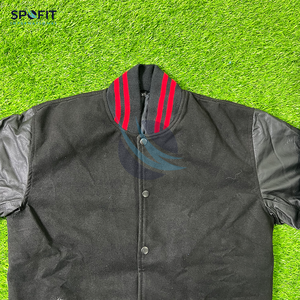 แจ็คเก็ตวาร์ซิตี้สตรีทแวร์ฤดูหนาวปี 2025 สำหรับผู้ชาย ทำจากผ้าขนสัตว์ 100% คอตั้ง ปักลายด้านหน้าแบบกำหนดเองได้ ผลิตตามสั่ง ทรงสปอร์ต - Product Image 3