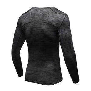 Ropa de gimnasio de secado rápido para hombres, protector de fiebre de manga larga, cuello redondo, compresión personalizada, protectores deportivos para sarpullidos, ropa de gimnasio de secado rápido - Product Image 4