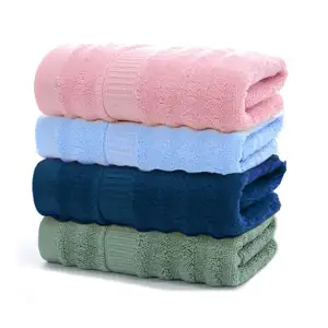 100% <b>Bamboo</b> Cotton Terry <b>Towels</b> in 70x140 cm Available in Bath Hand Face Size in 600 GSM Solid Color by Avior Industries PVT LTD - Product Image 1