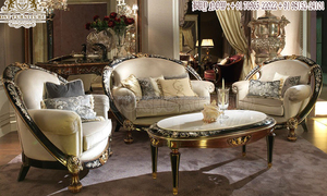 Platino tallado a mano muebles de sala de estar estilo francés tallado a mano sala de estar sofá conjunto italiano tallado a mano sala de estar - Product Image 6