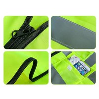 Paquete de 5 Chaleco de malla ligero chaleco de seguridad de alta visibilidad reflectante amarillo neón con velcro para hombres y mujeres uso en el trabajo al aire libre
