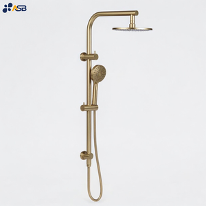 פליז מוסמך עופרת מקלחת מודרני כפול גשם ראש גשם עם סיום מקלחת חדר אמבטיה לוח מגדל מערכת לחץ נמוך - Product Image 2