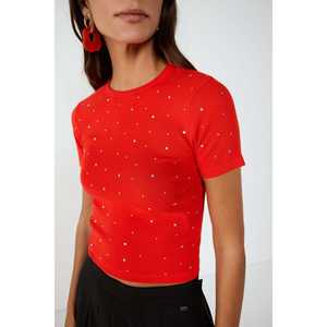 Camiseta Casual de Manga Corta con Pedrería, 100% Algodón - Product Image 3