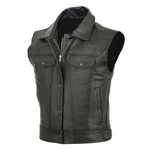 Meilleur Design Dernière Vente Chaude Prix de Gros Top Qualité Chaud Respirant Imperméable Sans Manches 100% Hommes Gilet En Cuir Véritable - Product Image 2