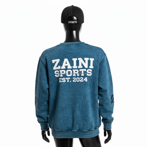 Sudadera de algodón para mujer GSM, azul, tejido suave y transpirable, panel de manga con logotipo personalizado, serigrafía, sudaderas transpirables para mujer - Product Image 2