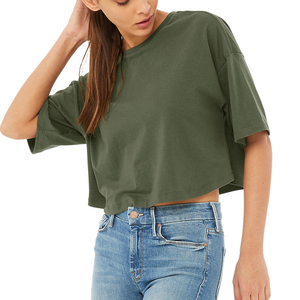 Camiseta de algodón de fabricante personalizado, camisetas de bebé, Top corto para mujer, camiseta de media manga ajustada con estampado Digital Premium al por mayor para mujer - Product Image 5