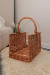 Panier de rangement en rotin naturel fait main avec poignée, design moderne et écologique, multifonction, fabriqué à Hanoï - Product Image 3