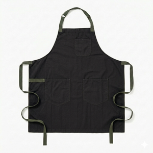 En gros, Tablier de travail en toile imperméable réutilisable, sans manches, à col suspendu, avec ceinture en dentelle, pour cuisine, restaurant, barbier, esthétique, avec logo personnalisé - Product Image 3