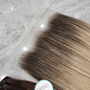 Blonde Ombre Bone Straight Bundle et Lace 100% cheveux vietnamiens bruts perruques vietnam pour les femmes - Product Image 2