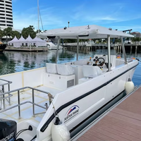 Yacht de croisière en aluminium personnalisé UBI 78, 7,62 m, 8 passagers, moteur hors-bord 300 CV, écran tactile, patrouille fluviale, tourisme, divertissement