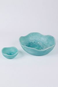 Swirl White <b>Black</b> Handmade ODM <b>Resin</b> Salad Bowl with Marble Texture and Aqua Swirl Pattern Fruit Bowl Used in Home Hotel Buffet - Product Image 2