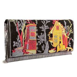 Bolso de mano bordado para mujer (9035) - Gris - Product Image 1