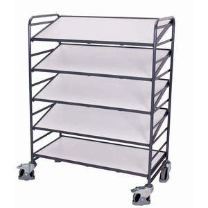 Carro de Almacenamiento Variofit ESD Euro Box con 5 Estantes, Capacidad de Carga de 250 kg, 1.240 x 604 mm (L/P) para Cuartos Limpios y Equipos de Seguridad - Product Image 1