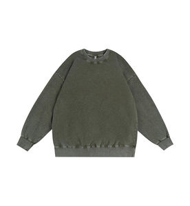 Sweat-shirt à capuche en molleton long à col rond pour homme, coupe classique, en polyester/coton, écologique, pour l'hiver, avec épaules tombantes, OEM - Product Image 5