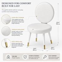 Chaises de banquet de mariage à dossier rond, en acier blanc et revêtement en velours blanc