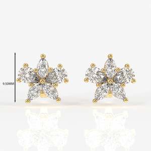 Pendientes de Oro de 14k con Diamantes Cultivados en Laboratorio, Corte Pera y Marquesa, Joyería Elegante con Diamantes - Product Image 1