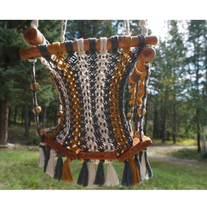 Jouets rustiques en macramé bohème fabriqués à la main jouets en plastique pour bébés balançoire cadeau pour votre nouveau-né bébé pull transat - Product Image 2