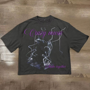 100% coton Boxy T-Shirt pour hommes O-cou coupe ample Street Wear imprimé hommes sérigraphie T-Shirt - Product Image 3